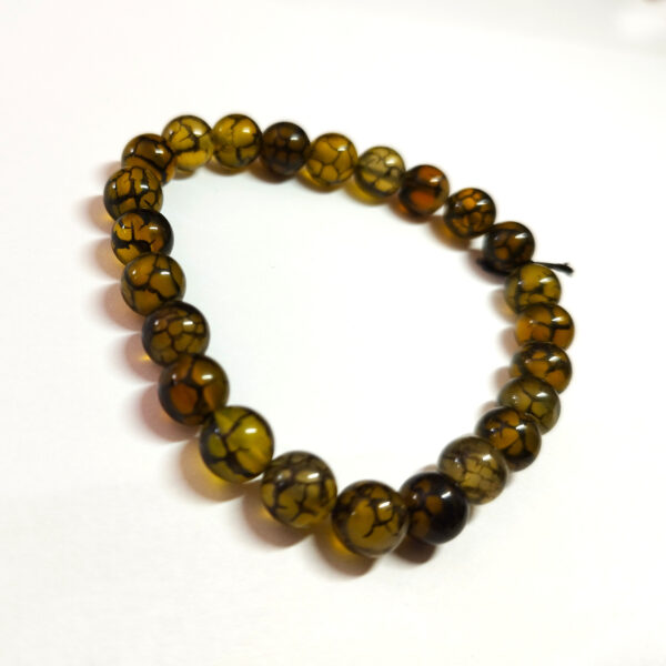 Bracelet agate veine de dragon jaune Ø 8 mm