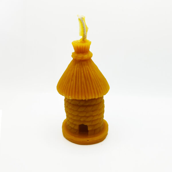 Bougie en cire d'abeille Ruche paille 120g