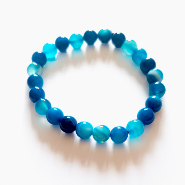 Bracelet agate bleue Ø 8 mm