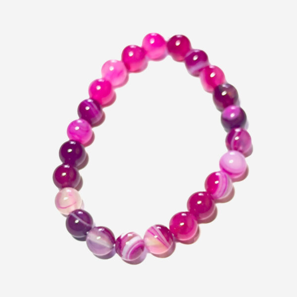 Bracelet en agate rose Ø 6 mm