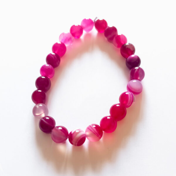 Bracelet en agate rose Ø 8 mm