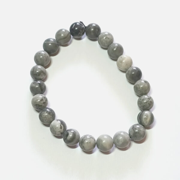 Bracelet Jaspe Picasso gris Ø 8 mm